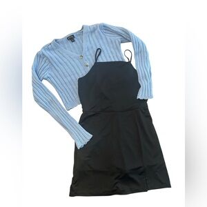 Art Class Tennis Skort Dress with Blue Knit Crop Sweater Target Girls L 10/12